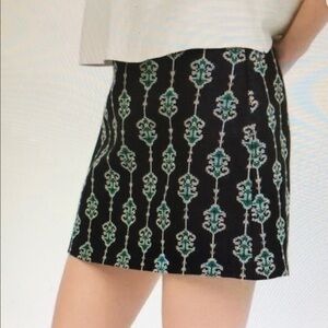 Black and Green Patterned Women's Skirt